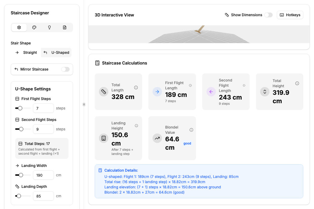 Screenshot of Custom Stair Designer